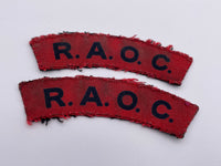 Original World War Two Era Printed Shoulder Titles, R.A.O.C.