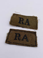 Original Early World War Two Era Slip On Titles, R.A.