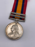 Original Queens South Africa Medal, Two Clasps, Pte Devenport, East Surrey Regiment