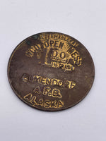 Original American Air Force $1 N.C.O. Open Mess Token, Elmendorf AFB