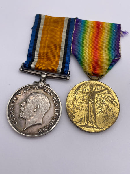 Original World War One Medal Pair, Pte Phillips, Gloucestershire Regiment, Died of Wounds