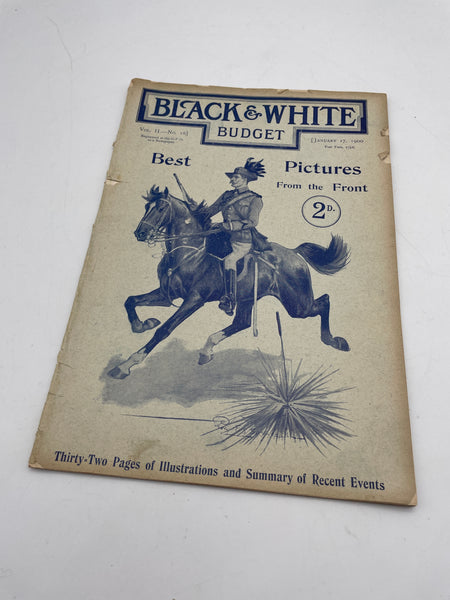 Original Boer War Era Periodical, Black and White Budget, Dated 27 January 1900