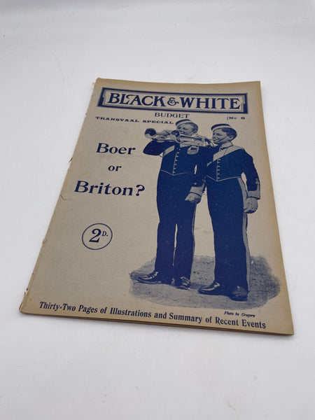 Original Boer War Era Periodical, Black and White Budget, Transvaal Special No.8