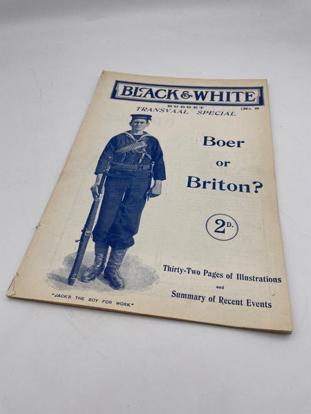 Original Boer War Era Periodical, Black and White Budget, Transvaal Special No.6