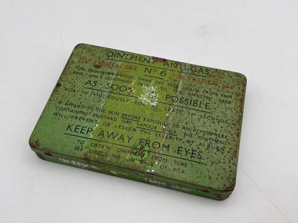 Original World War Two Era Ointment Anti-Gas No. 6 Tin and Some Contents