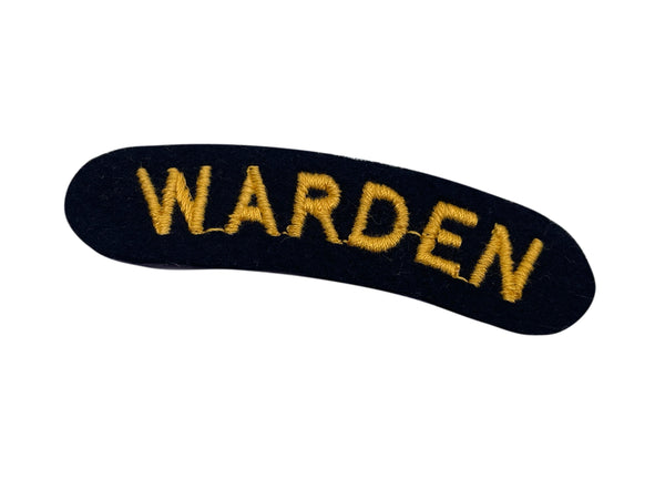 A.R.P. "Warden" Shoulder Title, Made in England