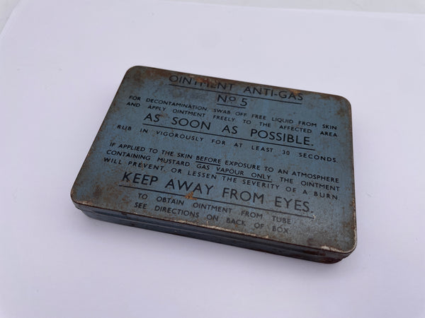 Original World War Two Era Ointment Anti-Gas No. 5 Tin Only