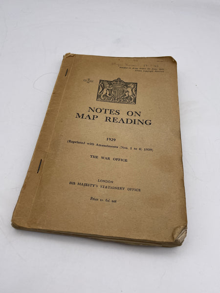 Original Inter War British Army Manual, "Notes on Map Reading"