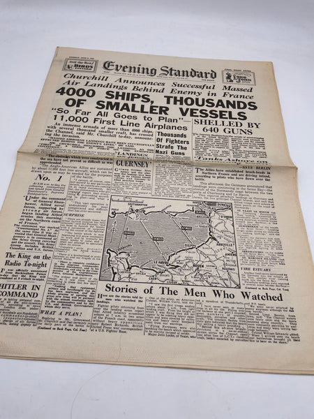Original World War Two Newspaper, D-DAY EDITION!, Evening Standard