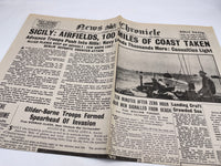Original World War Two Newspaper, 12 July 1943, News Chronicle