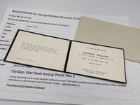 Original In Memoriam Card, George Blumson (Age 15), Killed Firewatching 10 May 1941, London Blitz