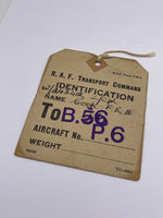 Original World War Two R.A.F. Transport Command Luggage ID Tag, A.T.S.