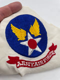 Original American Silk Pilot's Scarf, Army Air Force Patch Embroidery, 80cm x 80cm