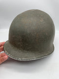 Original World War Two Era American M1 Helmet, Front Seam, Fixed Bale, 1944 Manufacture