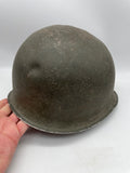 Original World War Two Era American M1 Helmet, Front Seam, Fixed Bale, 1944 Manufacture