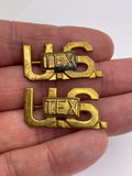 Original World War One/Inter War, Officer's U.S. Collar Brass, Texas National Guard, Matching Pair