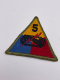 Original World War Two Era American 5th Armoured Division Patch, Greenback