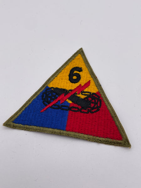 Original World War Two Era American 6th Armoured Division Patch