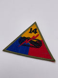 Original World War Two Era American 14th Armoured Division Patch