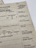 Original World War Two American Air Ward Warden Raid Report Forms