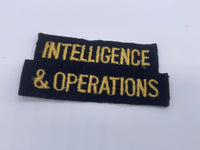 Original Civil Defence Corps Shoulder Title, Intelligence & Operations