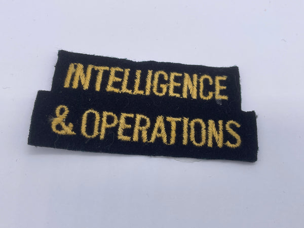 Original Civil Defence Corps Shoulder Title, Intelligence & Operations
