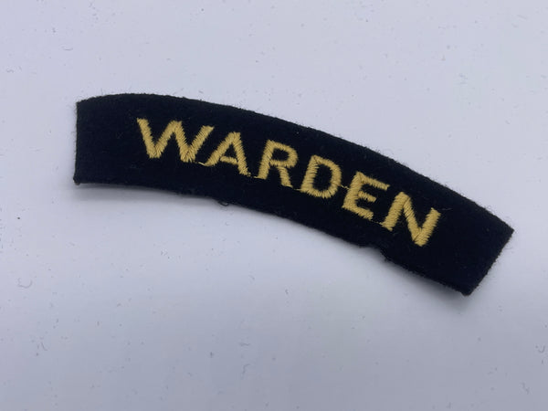 Original Civil Defence Corps Shoulder Title, Warden