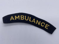 Original Civil Defence Corps Shoulder Title, Ambulance