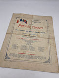 Original World War One "Patriotic Concert" Programme, September 1914, Lincoln