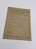 Original World War One British "Field Postcard, A.F.A. 2042", Blank