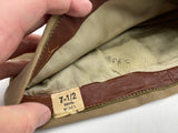 Original American Tan Garrison Cap, AAC Insignia, Officer Piped, 7 1/2