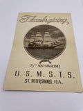 Original American Thanksgiving Menu, 1943 Dated, Maritime Service Training Station