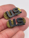 Original American Officer's U.S. Collar Dogs, Blackened