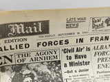 Original World War Two Newspaper, Daily Mail, 28 September 1944, Market Garden