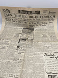 Original World War Two Newspaper, Daily Mail, 19 July 1944, The Caen Breakthrough