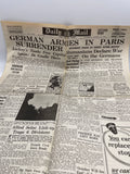 Original World War Two Newspaper, Daily Mail, 26 August 1944, German Army in Paris Surrenders