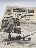 Original World War Two Newspaper, Daily Sketch, 29 August 1940, London Blitz