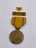 Original World War Two American Defense Service Medal, with Buttonhole and Ribbon Bar