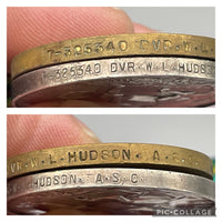 Original World War One Medal Pair, Dvr Hudson, Army Service Corps
