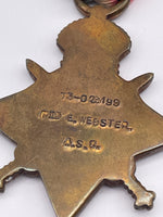 Original World War One 1914/15 Star, Dvr Webster, A.S.C.