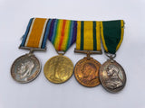 Original World War One Medal Grouping, Pte Crockford, 9/Hampshire Regiment, Very Low Number