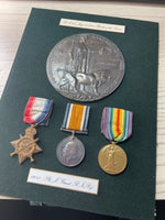 Original World War One Medal Grouping and Death Plaque, Pte Grant, Royal Irish Rifles, Killed in Action on the First Day of the Somme