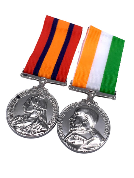 Boer War Pair, Queens South Africa Medal (QSA) and Kings South Africa (KSA)