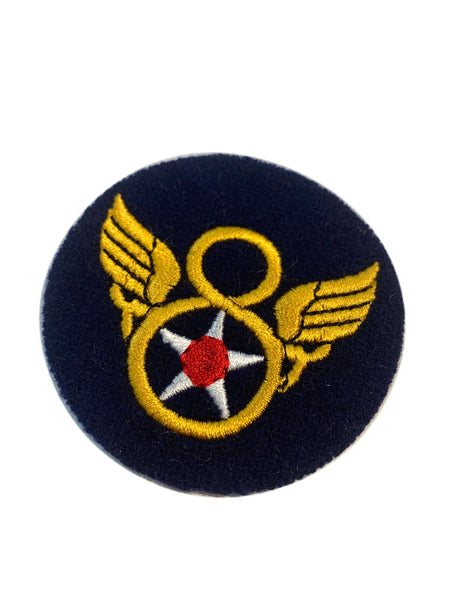 8th Air Force Patch, Stubby Wing on Felt