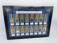 Set of 16 Replica World War One Interallied Victory Miniature Medals, Framed