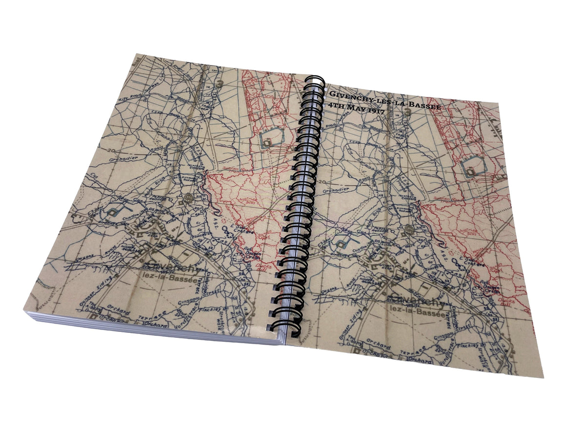 Trench Map Notebook, Givenchy-Les-Le-Bassee, 4th May 1917, A5, 80 Page ...