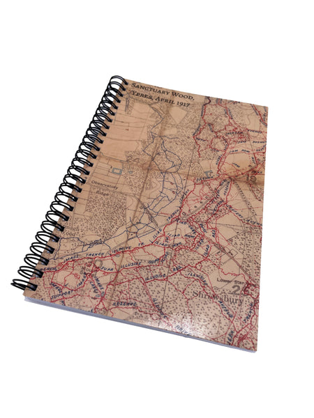 Trench Map Notebook, Sanctuary Wood April 1917, A5, 80 Pages