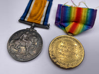 Original World War One Medal Pair, Pte Whebell, Middlesex Regiment